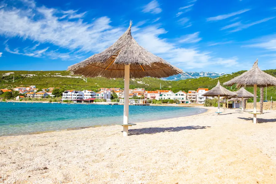 otok Pag - apartmaji Relax - plaža