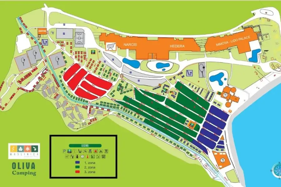 Rabac - mobilne hišice Oliva - zemljevid
